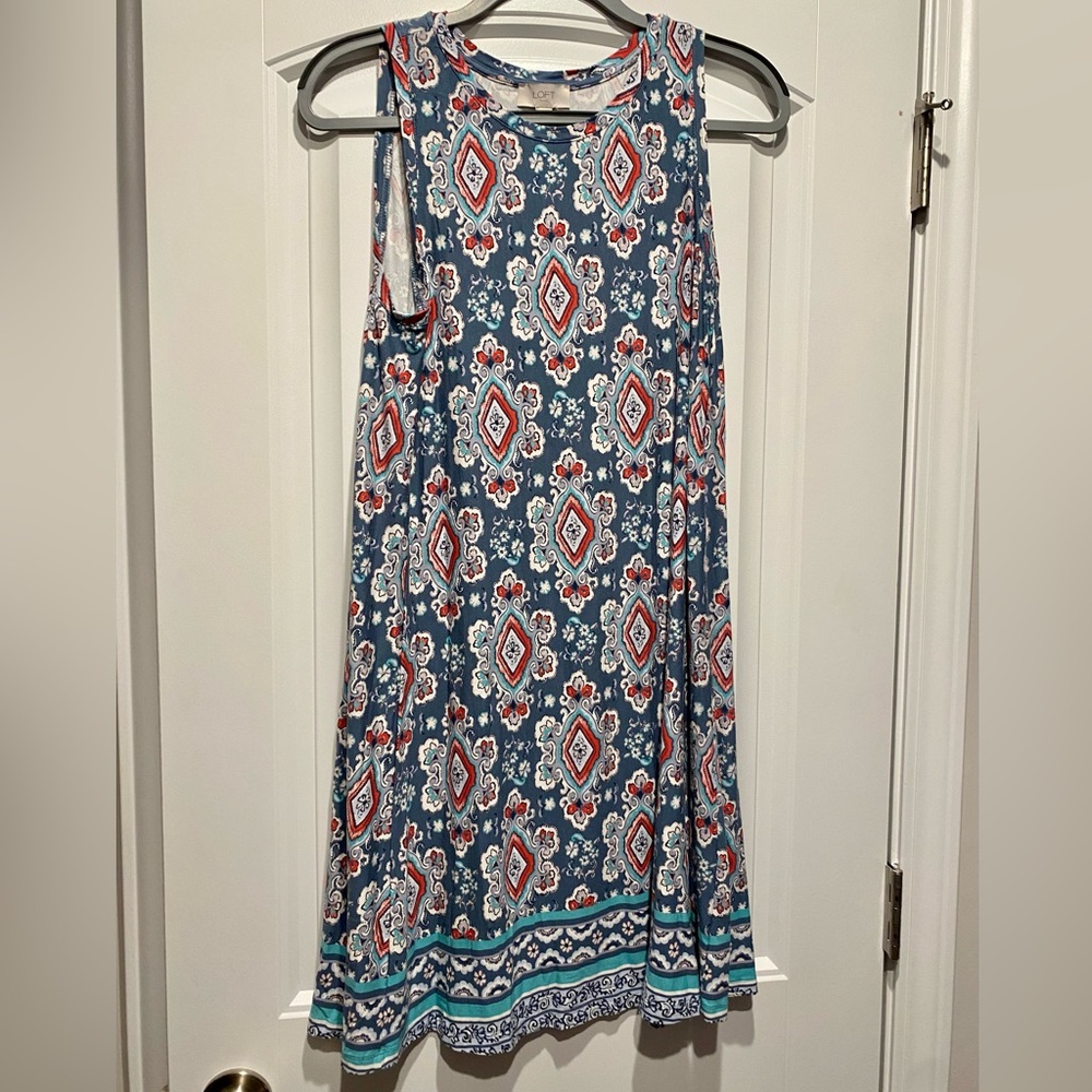 LOFT Blue Tank flowy dress perfect for beach!